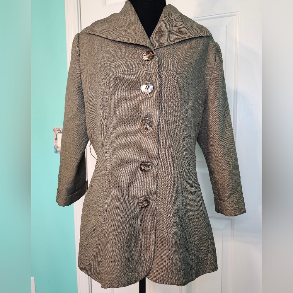 Vintage CAS Beige Structured Jacket/Blazer Women's Size 10